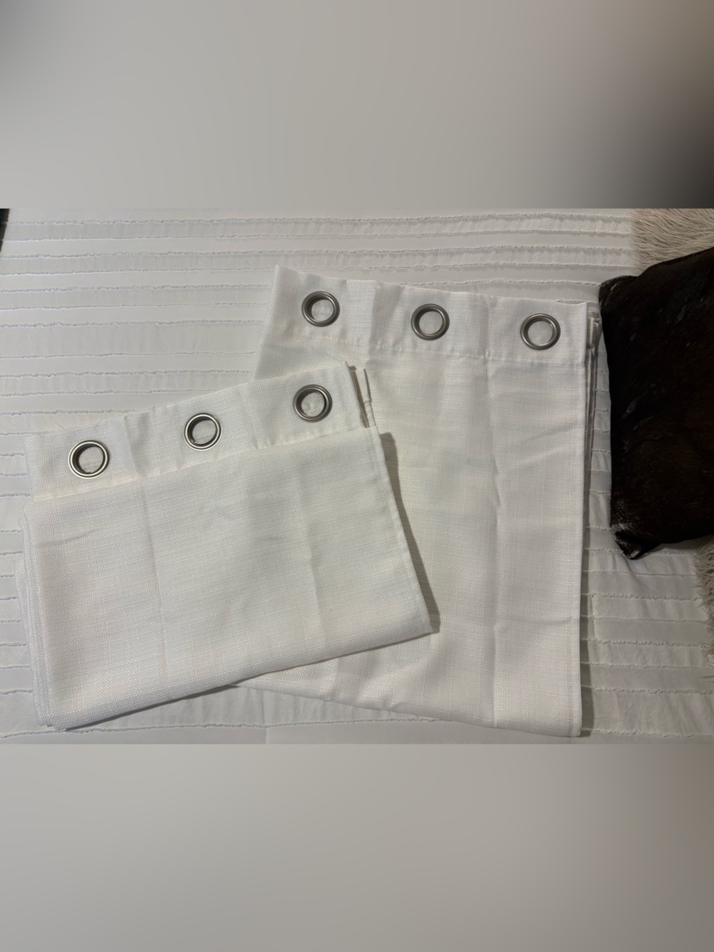 White Grommet-Top Curtain Panels